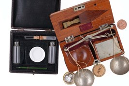 Antique Pocket Gold Scales/test kits - £402.96 GBP