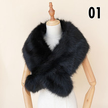 Women Luxury Faux Fur Furry Scarf Shawls Winter Warm Wedding Furry Cape ... - £15.11 GBP
