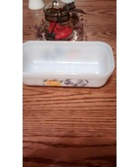 Vintage Fire King Bread Or Meat Loaf Pan Floral Milk Glass - $11.75