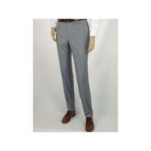 Mens Mantoni Flat Front Pants All  Wool Super 140's Classic Fit 46306-2 Gray image 6