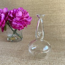 Dave Smith Signed Studio Glass “Papa’s Bottle” Handblown Clear Art Glass... - $49.49