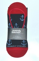 Unsimply Stitched Men&#39;s Navy Red Ancho Logo Cotton Low Cut No Show Socks  One Sz - £10.10 GBP