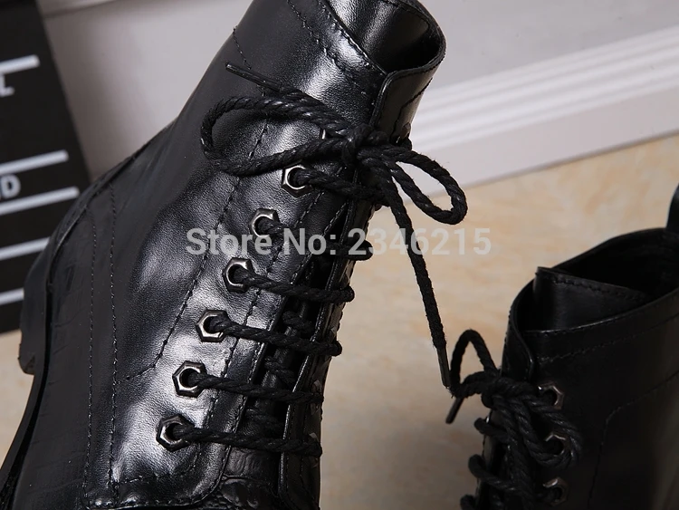 Italian Western Black  Skin Leather  Up  Boots boy Boots Dress Wedding Work Shoe - £284.33 GBP