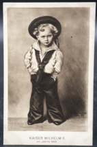 c1910 Kaiser Wilhelm II As Child Sailor Dress Postcard Bruncker Germany Antique - £6.14 GBP
