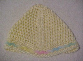 Baby/Toddler Hand Crochet Hat/Cap (Pale Yellow) New - £7.44 GBP