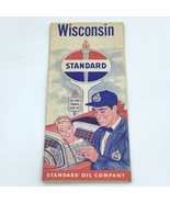 Vintage 1950&#39;s Standard Oil Co Map Wisconsin Gas Station Advertising WI BK7 - £6.68 GBP