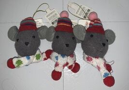 NEW Target Wondershop Set of 3 Felt Winter Woodland Grey Mice Holiday Or... - $24.54