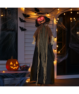 6Ft Pumpkin Man Animated Animatronic Decoration Creepy Halloween W/ Pre-... - $74.22 CAD