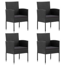 Modern Outdoor Garden Patio Set Of 4 Poly Rattan Dining Chairs With Cush... - $249.17+