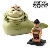 2pcs/set Jabba the Hutt &amp; Princess Leia Minifigure Star Wars Figure Custom  - £11.98 GBP