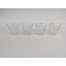Vintage Anchor Hocking Prescut Set of 4 Whiskey Glasses Cups Star of David - £18.25 GBP