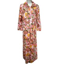 Vintage butterfield 8 zip floral long sleeve Antron Nylon nightgown Size L - $39.59