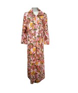 Vintage butterfield 8 zip floral long sleeve Antron Nylon nightgown Size L - £31.13 GBP