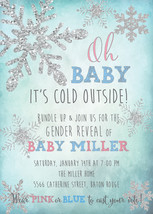 Winter Gender Reveal Invitation/Digital File/printable/wording can be ch... - £11.78 GBP