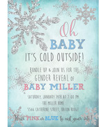 Winter Gender Reveal Invitation/Digital File/printable/wording can be ch... - £11.96 GBP