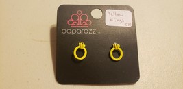 Little Girls Jewelry (new) Earrings #673 YELLOW RINGS - $5.14