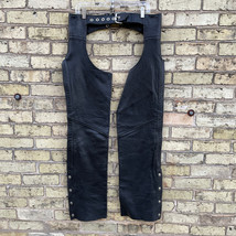 Real Leather Motorcycle Chaps Size S Made Milwaukee USA - £36.20 GBP