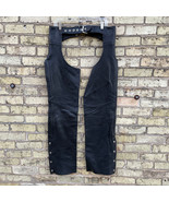 Real Leather Motorcycle Chaps Size S Made Milwaukee USA - £38.29 GBP