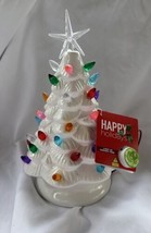 Nostalgic Ceramic Light Up Christmas Tree White with Multicolor Lights N... - £21.29 GBP