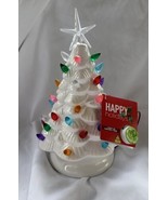 Nostalgic Ceramic Light Up Christmas Tree White with Multicolor Lights N... - £21.20 GBP