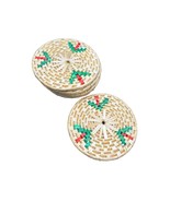 Vintage Set of 6 Seagrass / Straw Coasters / Trivets 5.5&quot; Diameter Boho - $13.53 CAD