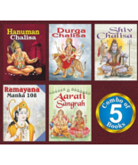 Mittelgroßes Chalisa Sangrah-Set mit 5 Büchern, illustrierte vollfarbige... - $46.53