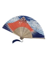 Classical Bamboo Folding Fan 8.7 Inch Handheld Japanese Ukiyoe Mt.Fuji S... - $8.59