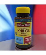 Nature Made Krill Oil with Astaxanthin 500 mg Omega-3 30 Softgels EXP 3/... - $195.83 MXN