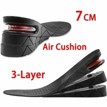 3 Layer Unisex Invisible Height Increase Insoles Heel Lift Taller Shoe Inserts - £12.78 GBP