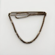 Vintage Signed SWANK Gold Tone Tie Bar Clip with Chain - $9.78