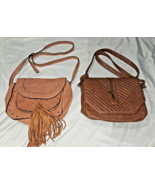 2 Steve Madden Light Brown Shoulder Bag Purse crossbody fringe faux leather - $14.50