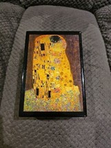 &quot;The Kiss&quot; Gustav Klimt Black Wooden Jewelry Or Cigar Box - £39.92 GBP