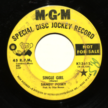 Sandy Posey – Single Girl / Blue Is My Best Color - 45 rpm Vinyl 7&quot; Single Promo - $8.88