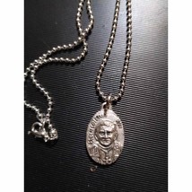 St benedictus religious vintage silver necklace - $27.72