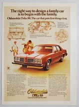 1978 Print Ad Oldsmobile Delta 88 4-Door Family Car Olds General Motors - £12.01 GBP