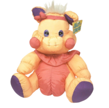14" Vintage Tb Trading Nylon Peach Pig Silky Circus Stuffed Animal Plush Toy Tag - $75.05