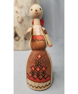Russian Figurine Carved Souvenir Hand Carved Moscow Girl Farm Wooden - £15.01 GBP
