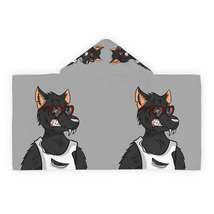 Heart Valentine Black Wolf Cyborg Youth Hooded Towel - $44.58