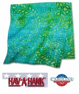 Hav-A-Hank BATIK GREEN Blue TIE DYE BANDANA Head Neck Wrap Face Mask Sca... - €8,61 EUR