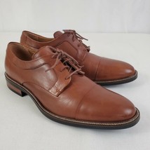 Cole Haan Men&#39;s Shoes 9M British Tan Leather Warren Cap Toe Derby Oxford - £31.96 GBP