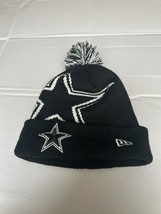 Dallas Cowboys New Era NFL Knit Pom Winter Beanie Hat Black White Star - $11.39