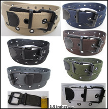 Mens Womens Dress Casual Jeans Canvas Leather Belt Roller Buckle 501 1-R... - £3.95 GBP+