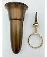Mausoleum Crypt Vase 5.5 &quot; Base w/ Brite Bronze Metal Ring - Royal Duchess - £138.27 GBP