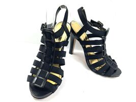 Vince Camuto Sandals Women 8.5B Shoes Black Patent Strappy Slingback Heel - €21,24 EUR