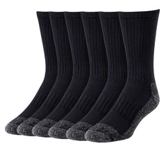 Blue Mountain Men&#39;s Cushioned Steel-Toe Crew Socks Large Black 6-Pair - $34.24