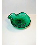 Murano Emerald Green Art Glass Centerpiece Bowl | 1950s Italy | Mid-Cent... - £40.13 GBP