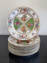 Antique Schumann Dresden Quatrefoil Plates Set of 10 - £236.61 GBP