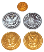 Lot Of 5 Vintage Reader&#39;s Digest Sweepstakes Coins Token Eagle Statue Of... - $16.41 CAD