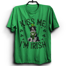 Kiss Me I&#39;m Irish Border Collie Dog Tshirt St Patrick&#39;s Day Funny Dog Lo... - $16.88+
