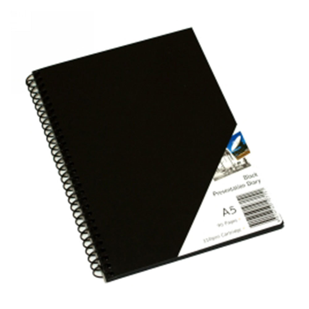 Quill A5 Spiral Visual Art Diary 45-Leaf (Black) - $34.49